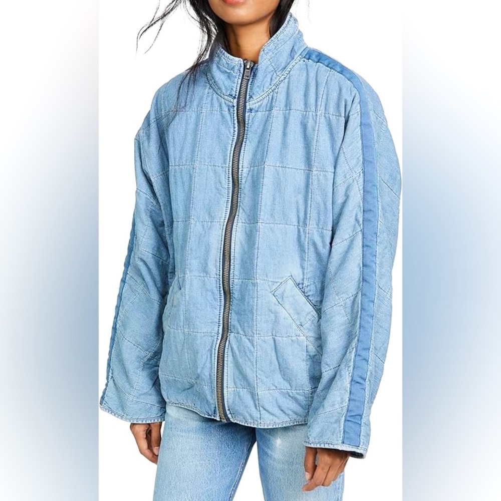 Free People Women's Dolman Quilted Denim Jacket